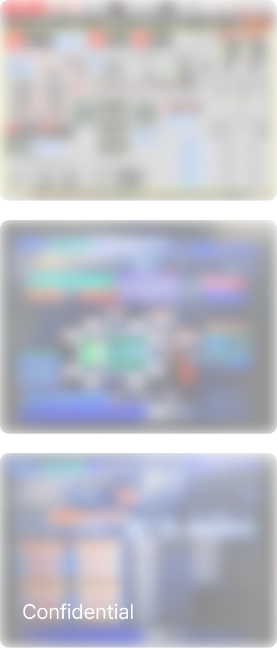 Blurred confidential screens from other training modules