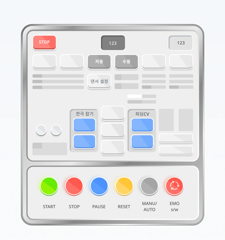 Option A: a bright, metallic HMI panel