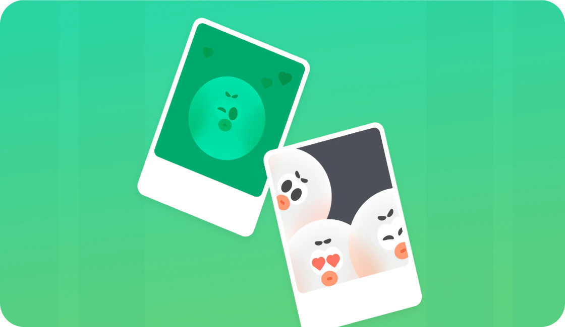 SPOT character cards on a green background